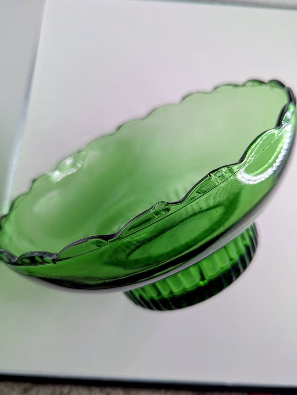 Vintage Green Glass Bowl